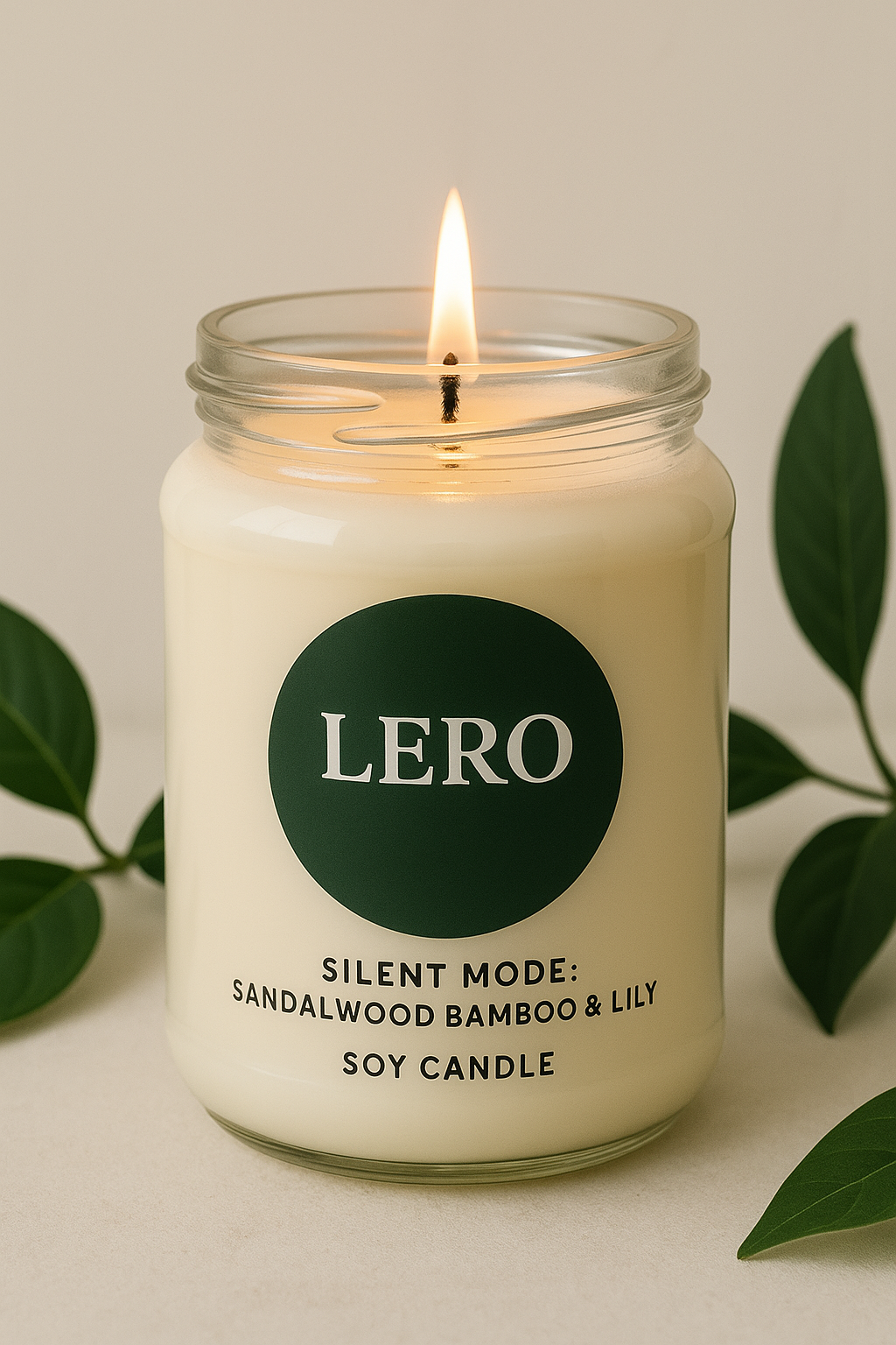 Soy Candle Silent Mode: Sandalwood Bamboo and Lily